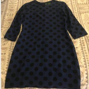 C Wonder 3/4 Sleeve Silk Polka Dot Party Dress XXS